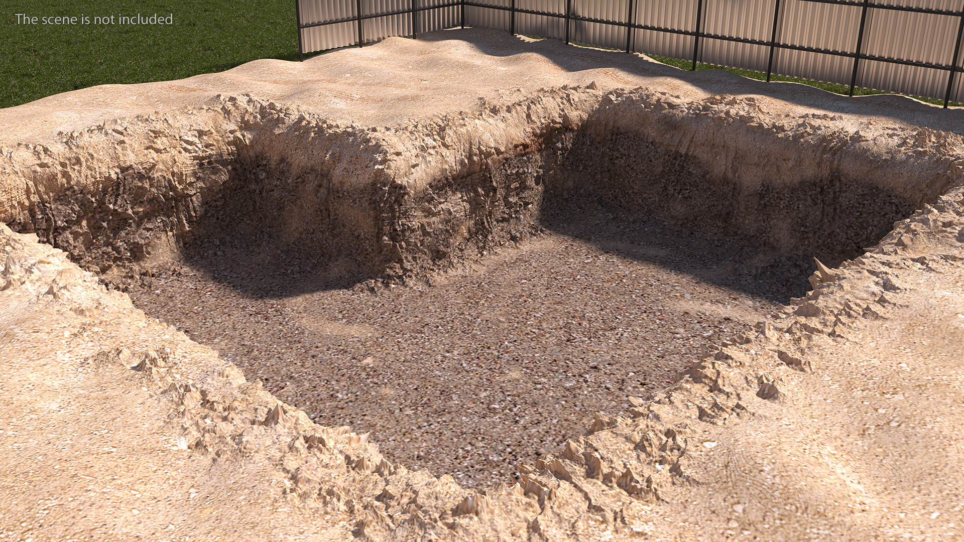 Excavated Building Foundation Terrain 3D