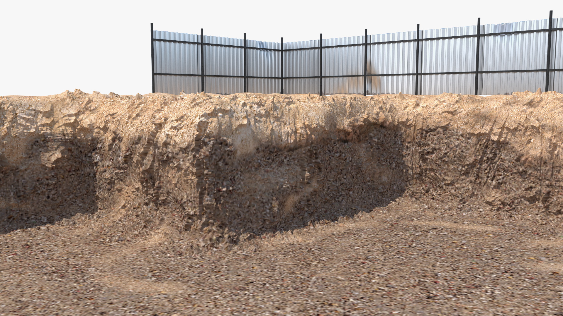 Excavated Building Foundation Terrain 3D