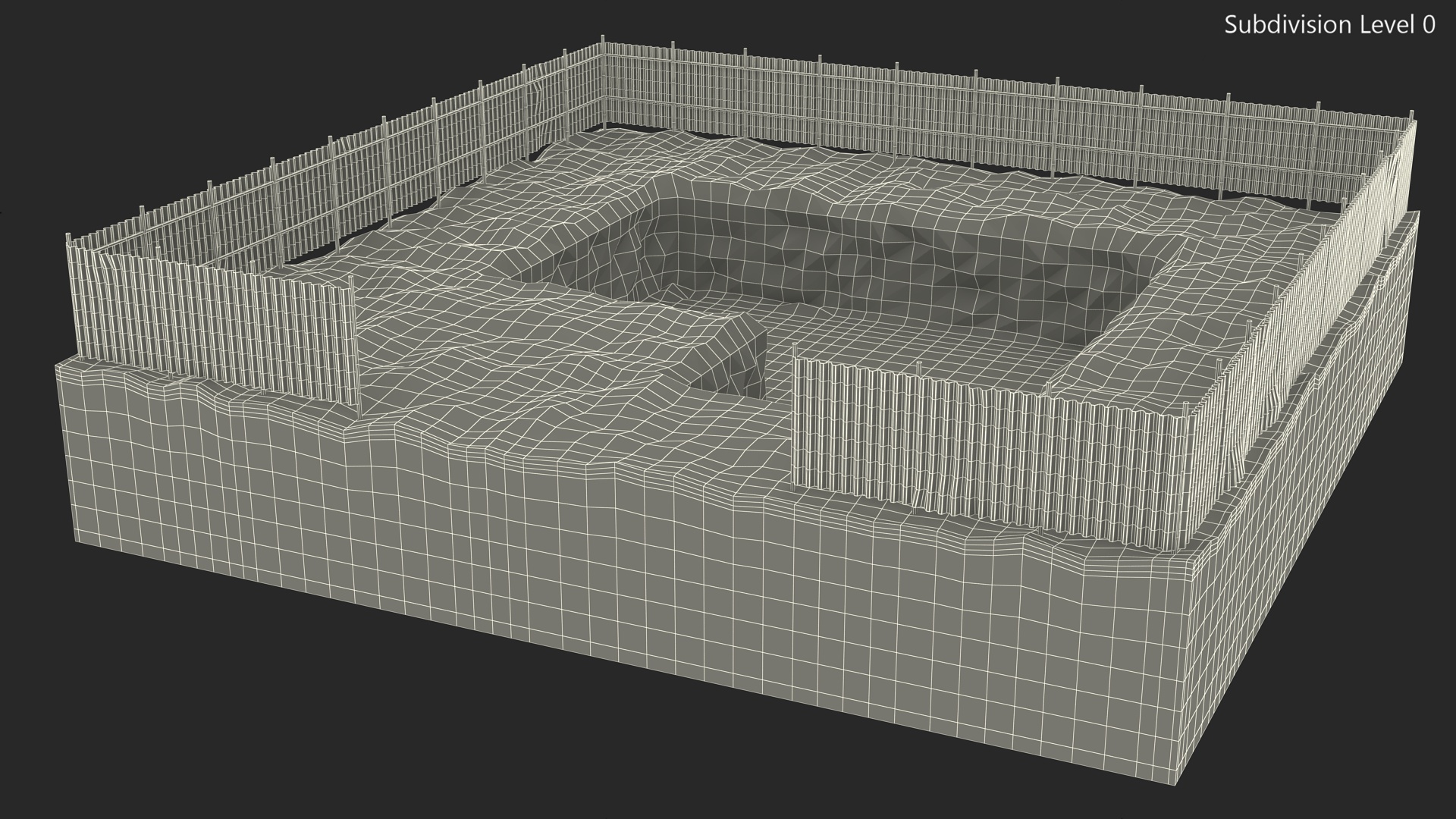 Excavated Building Foundation Terrain 3D