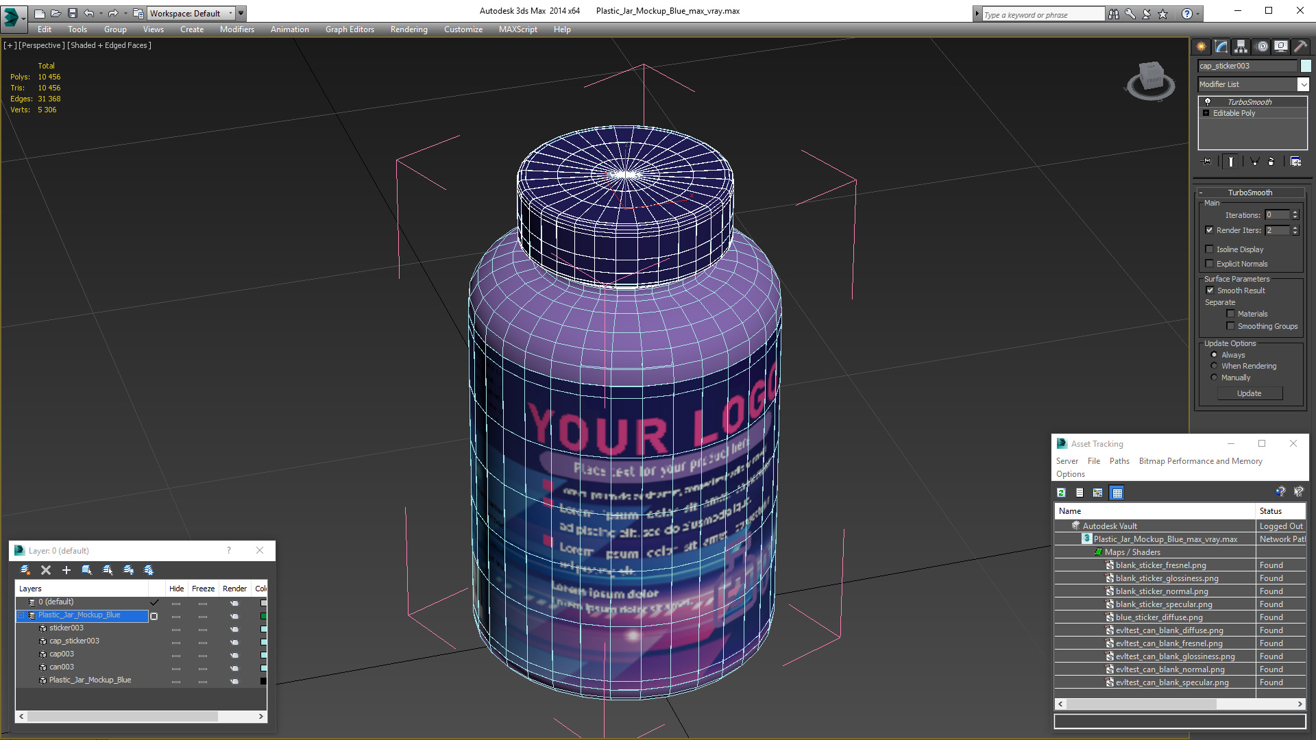 3D Plastic Jar Mockup Blue model