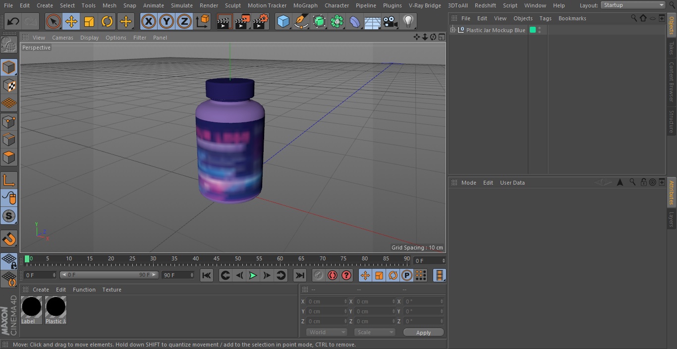 3D Plastic Jar Mockup Blue model