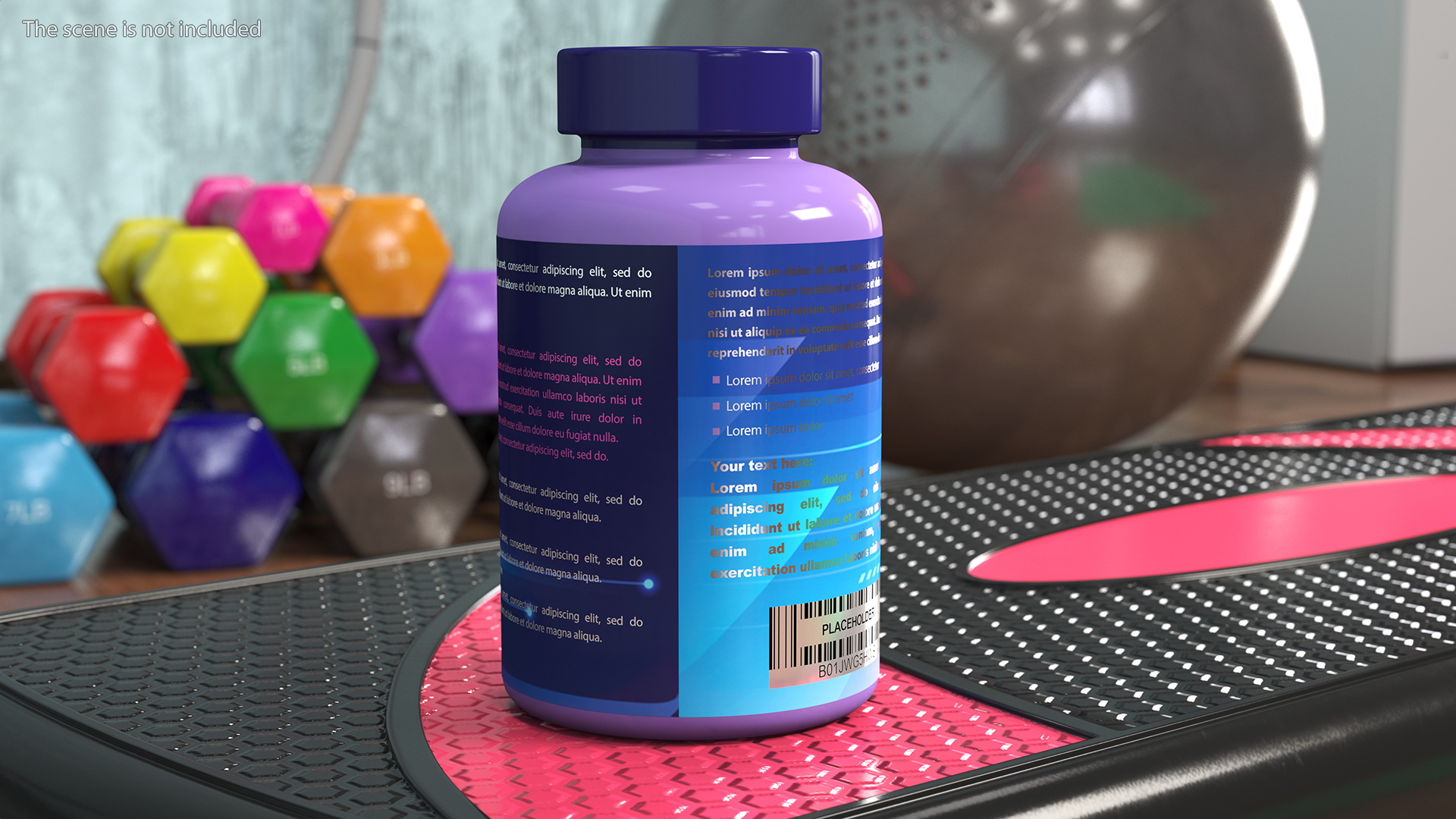 3D Plastic Jar Mockup Blue model