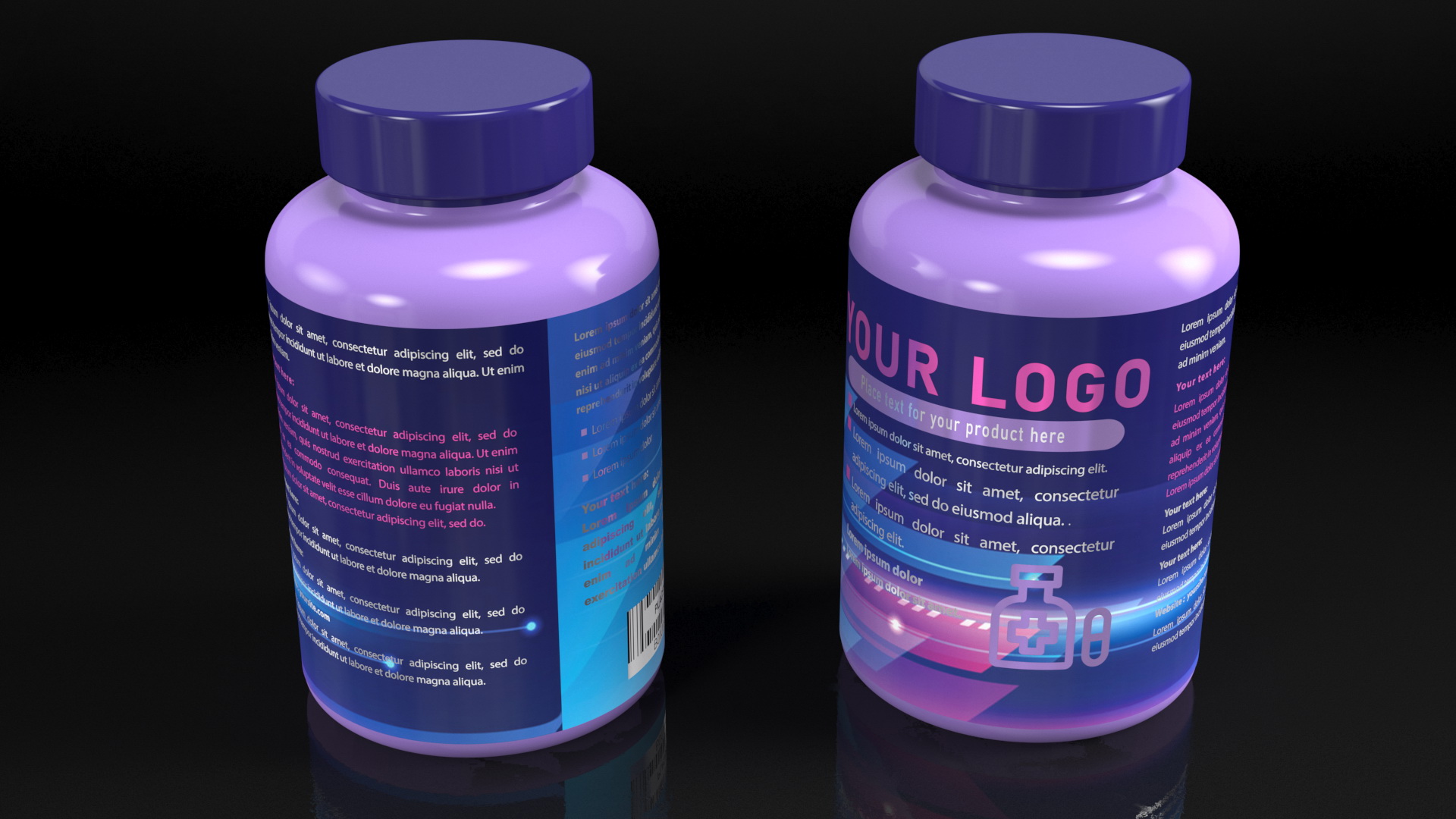 3D Plastic Jar Mockup Blue model