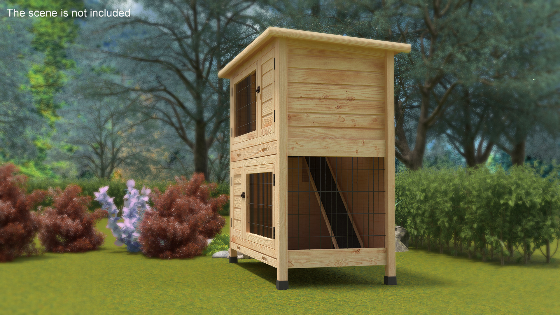 Wooden Rabbit Hutch 3D model