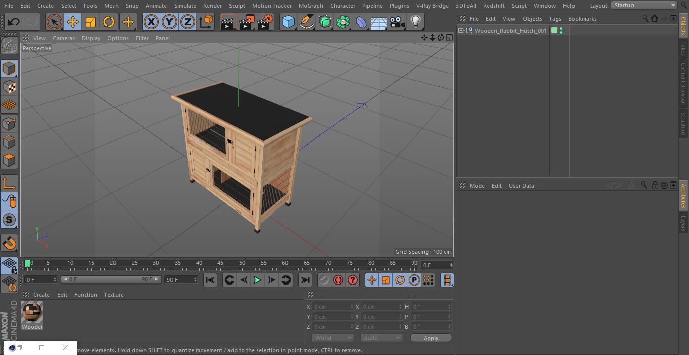 Wooden Rabbit Hutch 3D model