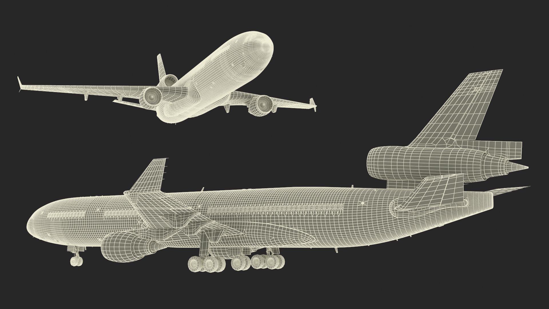 KLM McDonnell Douglas MD-11 Rigged 3D model