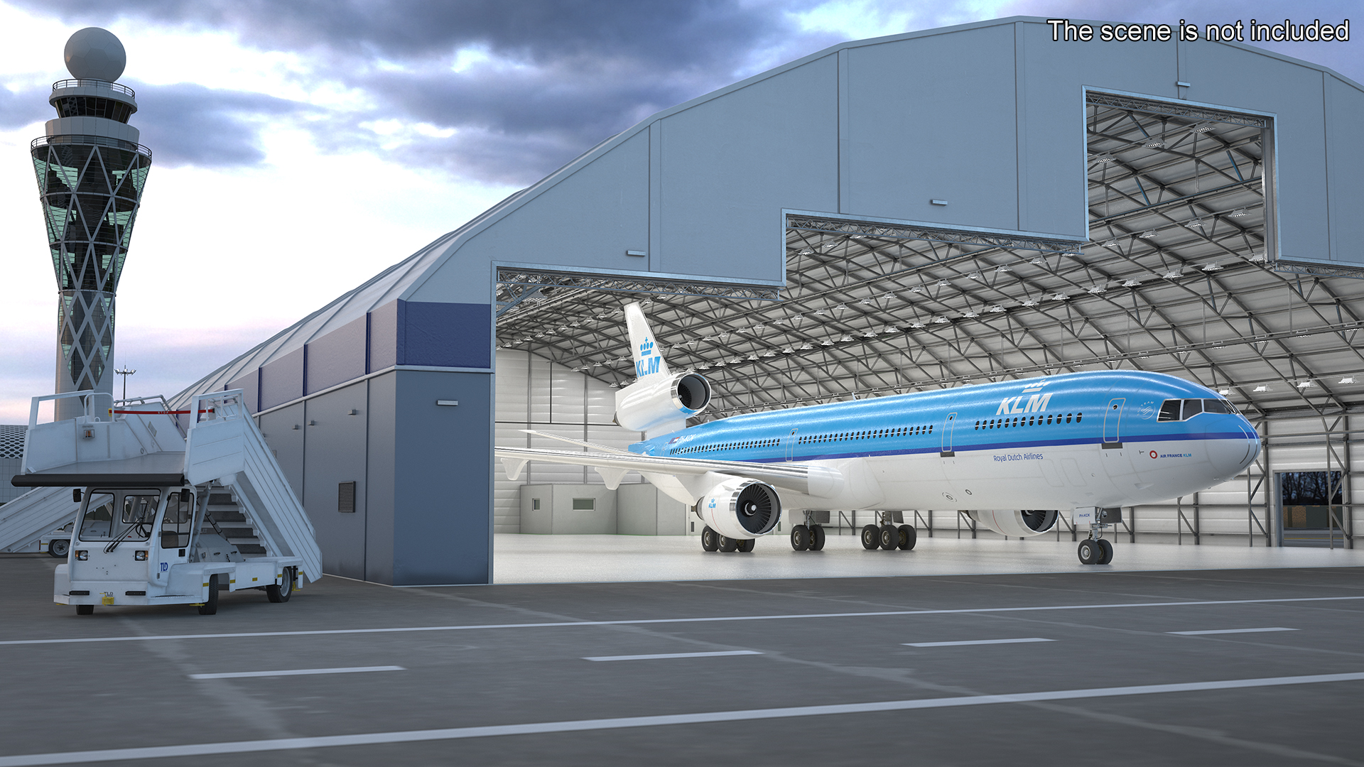 KLM McDonnell Douglas MD-11 Rigged 3D model