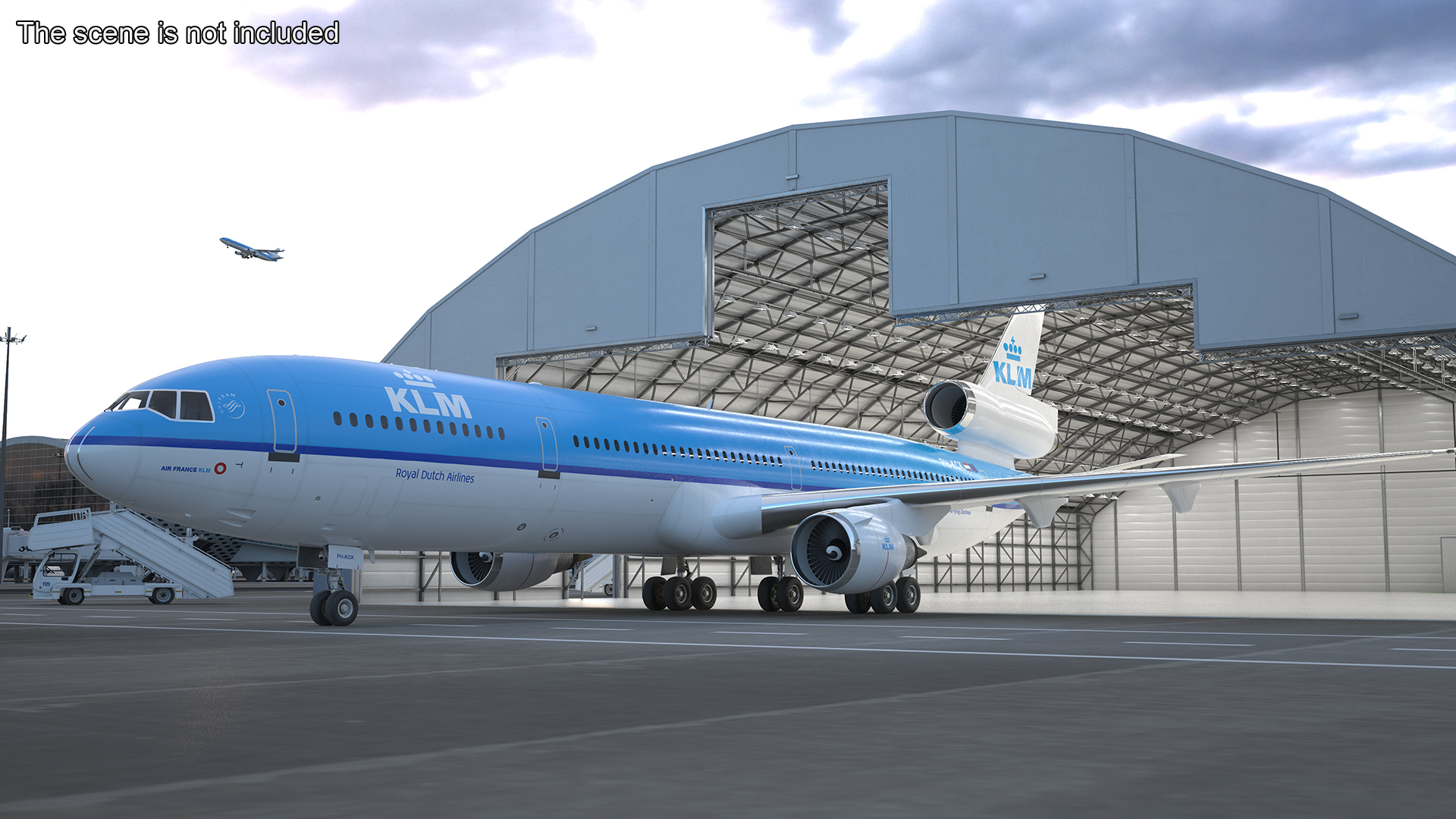 KLM McDonnell Douglas MD-11 Rigged 3D model