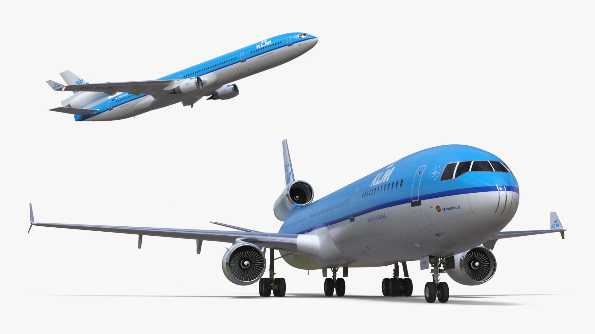 KLM McDonnell Douglas MD-11 Rigged 3D model