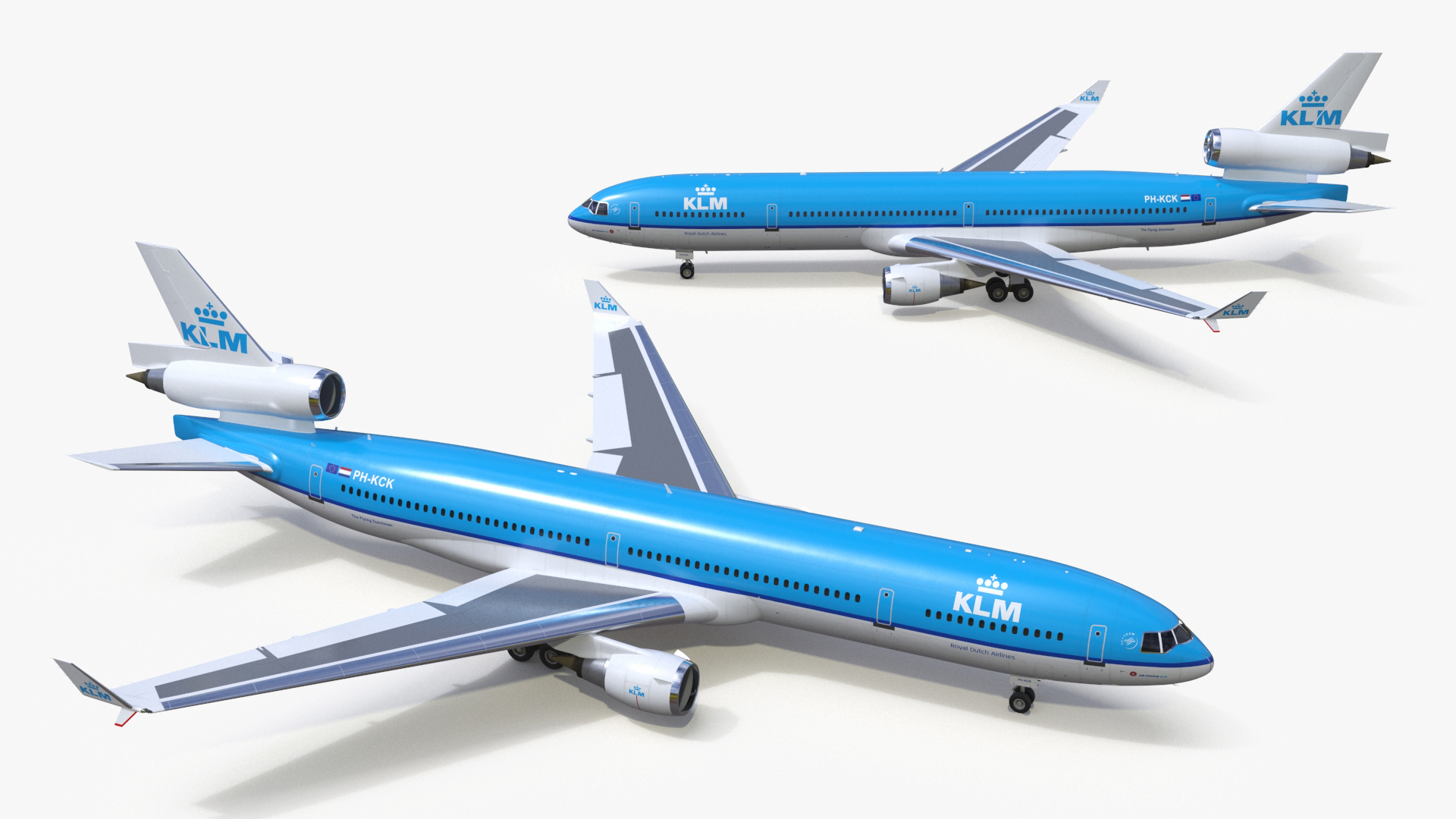 KLM McDonnell Douglas MD-11 Rigged 3D model