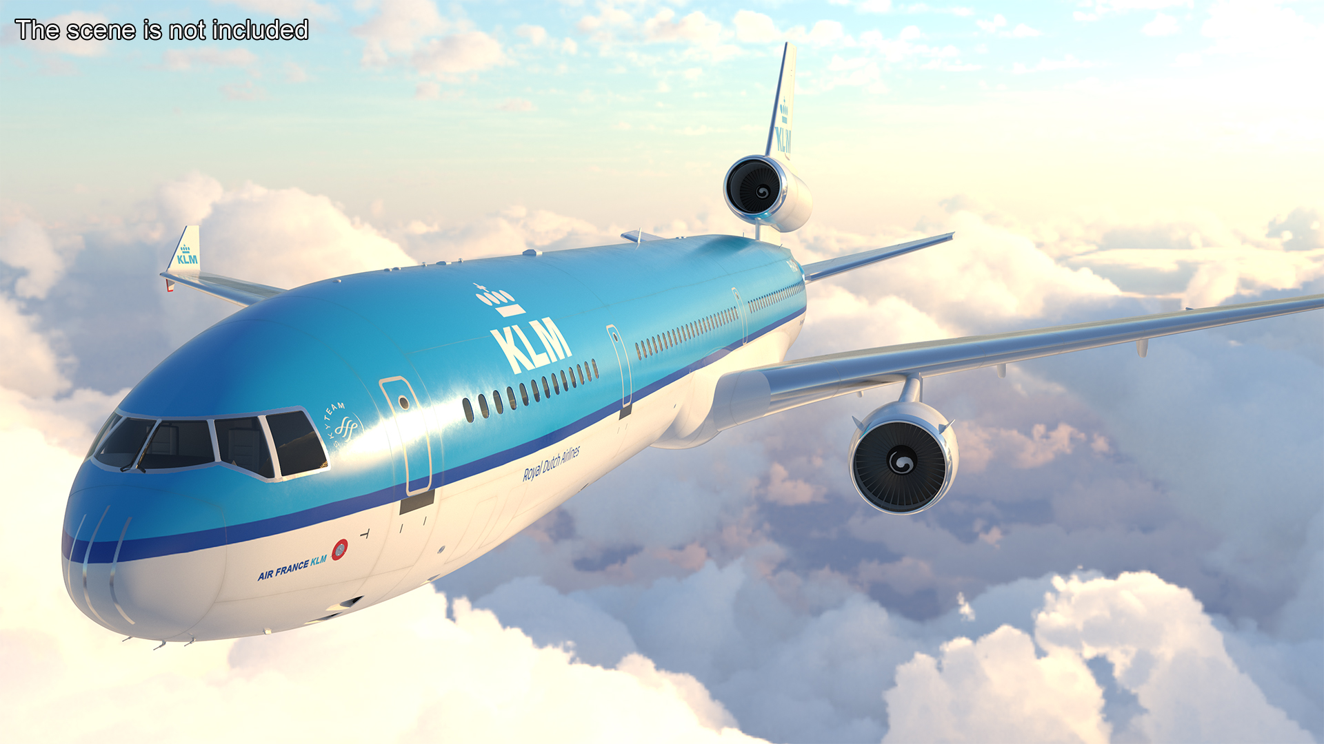 KLM McDonnell Douglas MD-11 Rigged 3D model