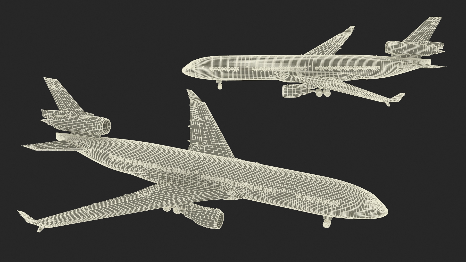 KLM McDonnell Douglas MD-11 Rigged 3D model