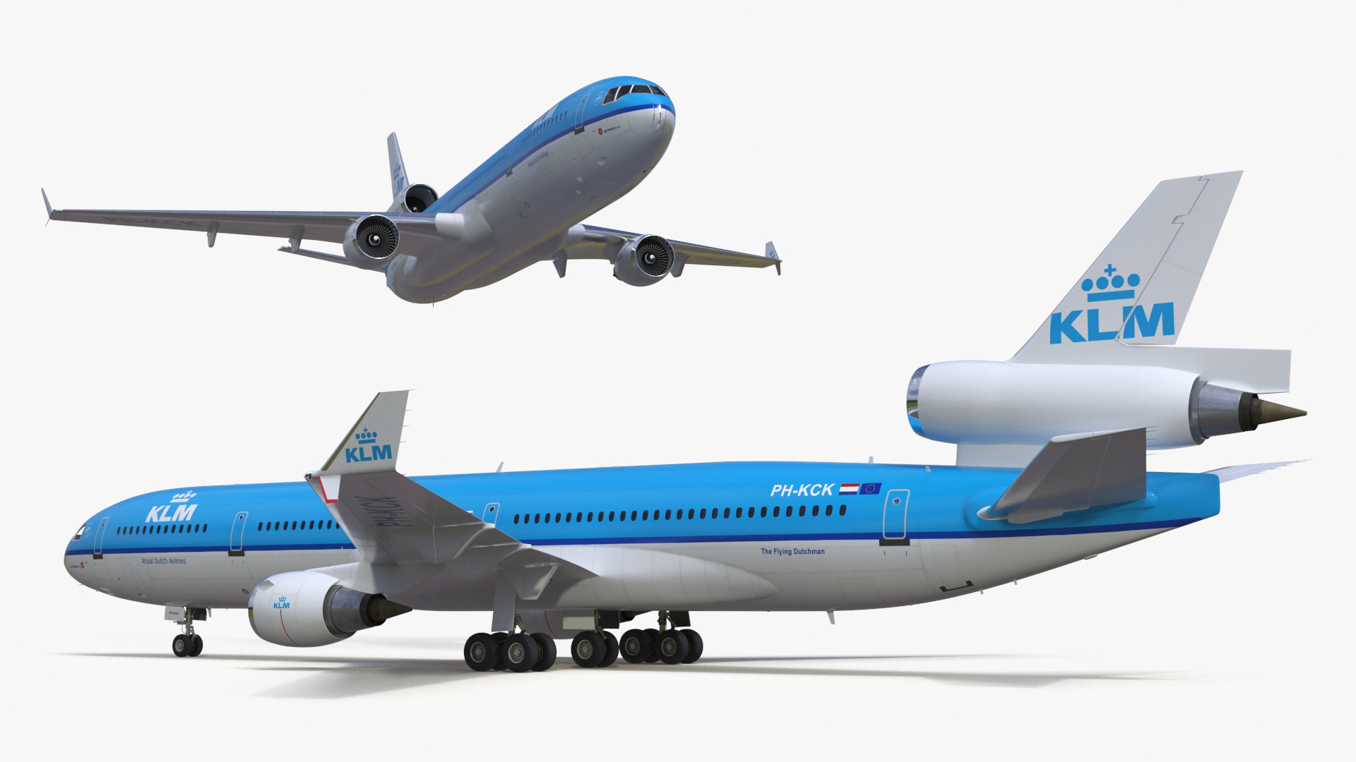 KLM McDonnell Douglas MD-11 Rigged 3D model