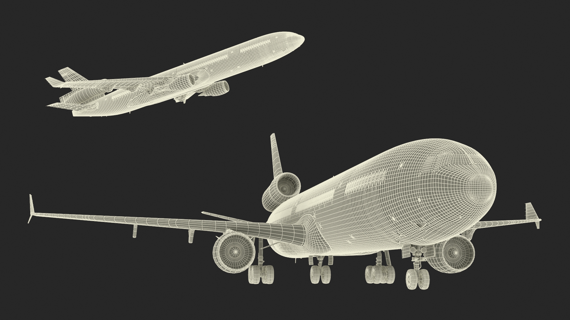 KLM McDonnell Douglas MD-11 Rigged 3D model