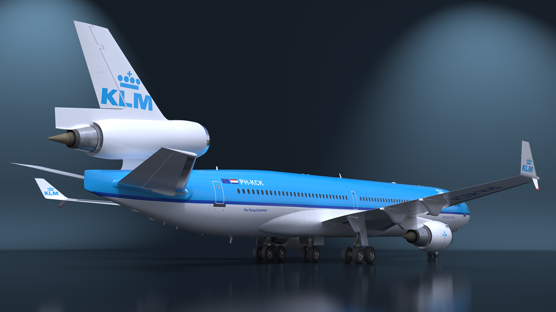 KLM McDonnell Douglas MD-11 Rigged 3D model