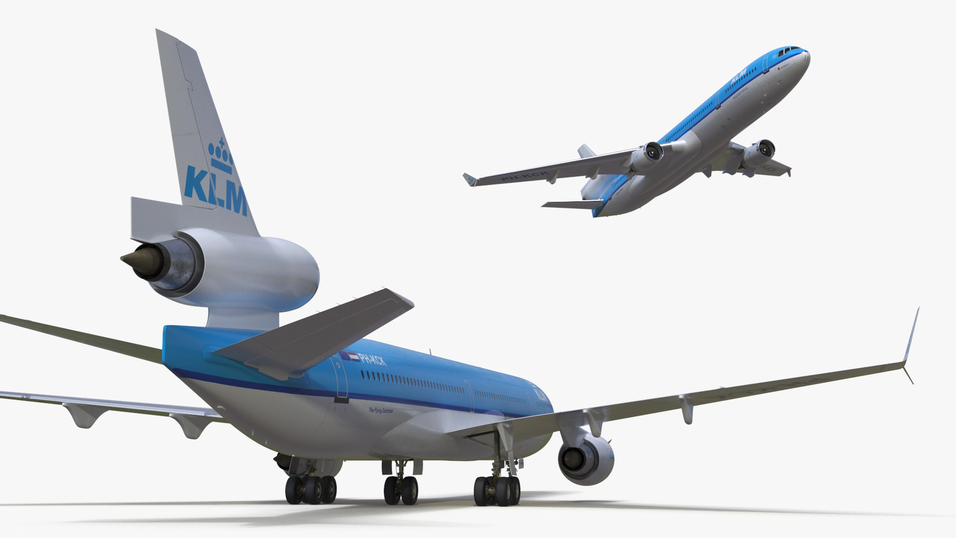 KLM McDonnell Douglas MD-11 Rigged 3D model