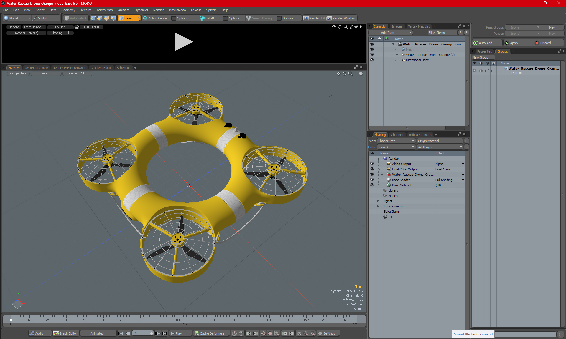 3D model Water Rescue Drone Yellow