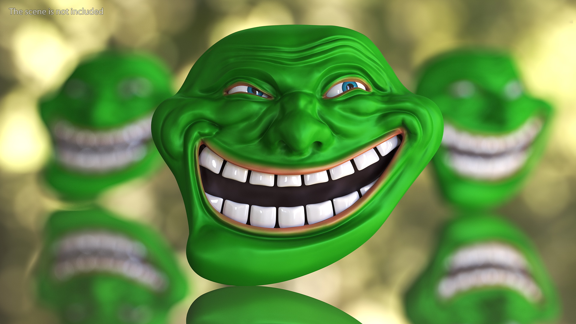 3D model Trollface Green