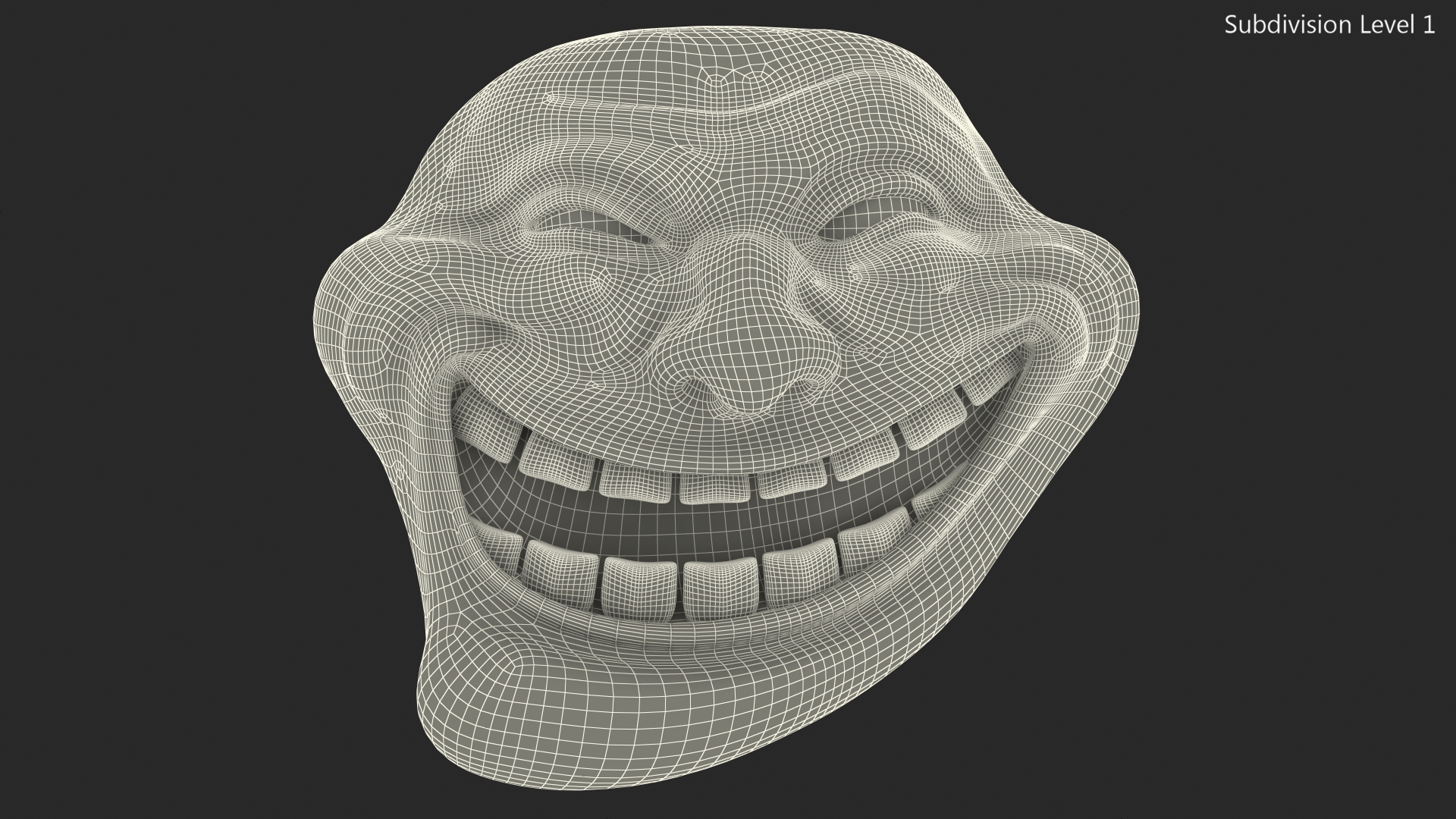 3D model Trollface Green