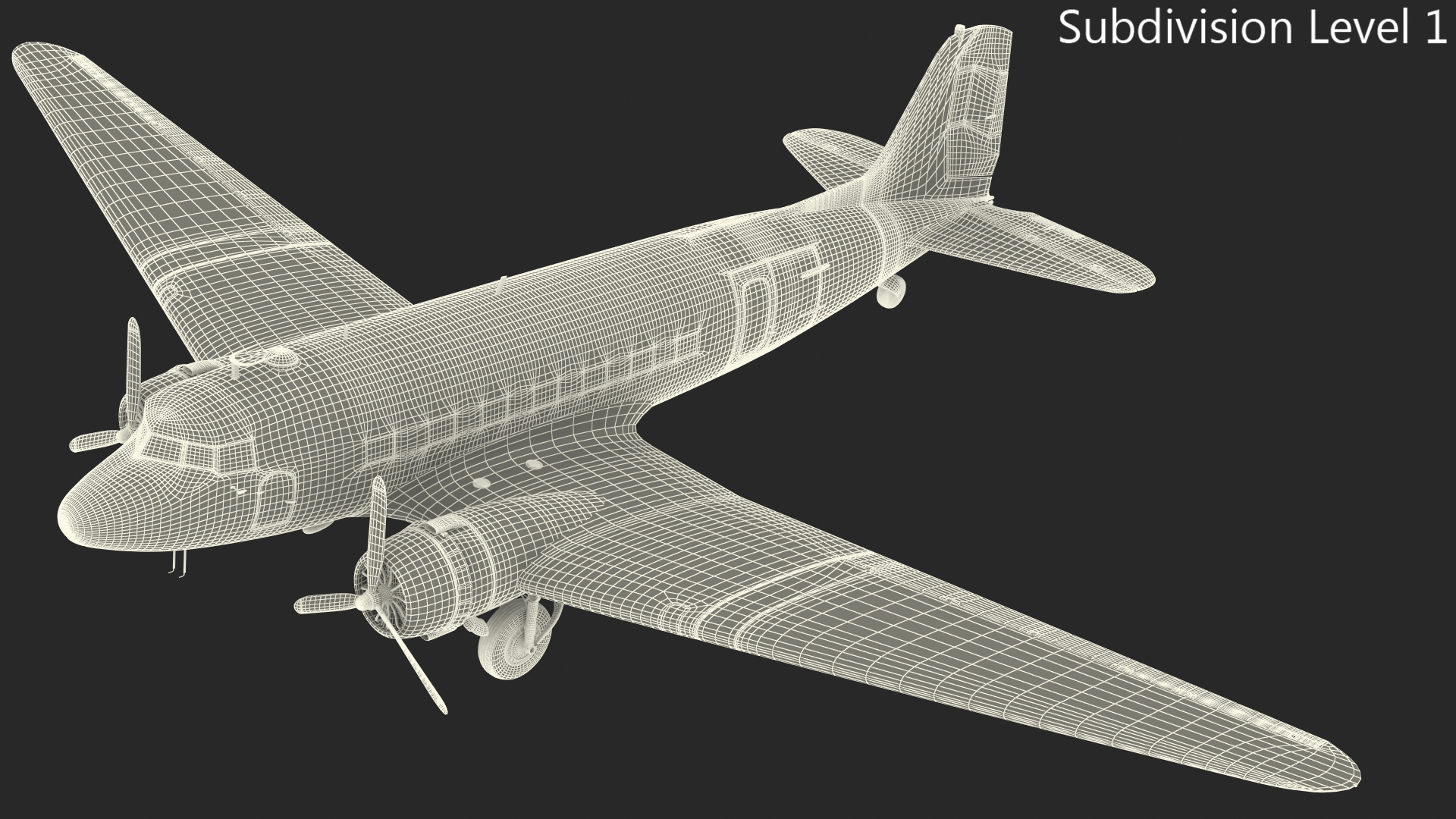 3D Vintage Airliner Generic Rigged