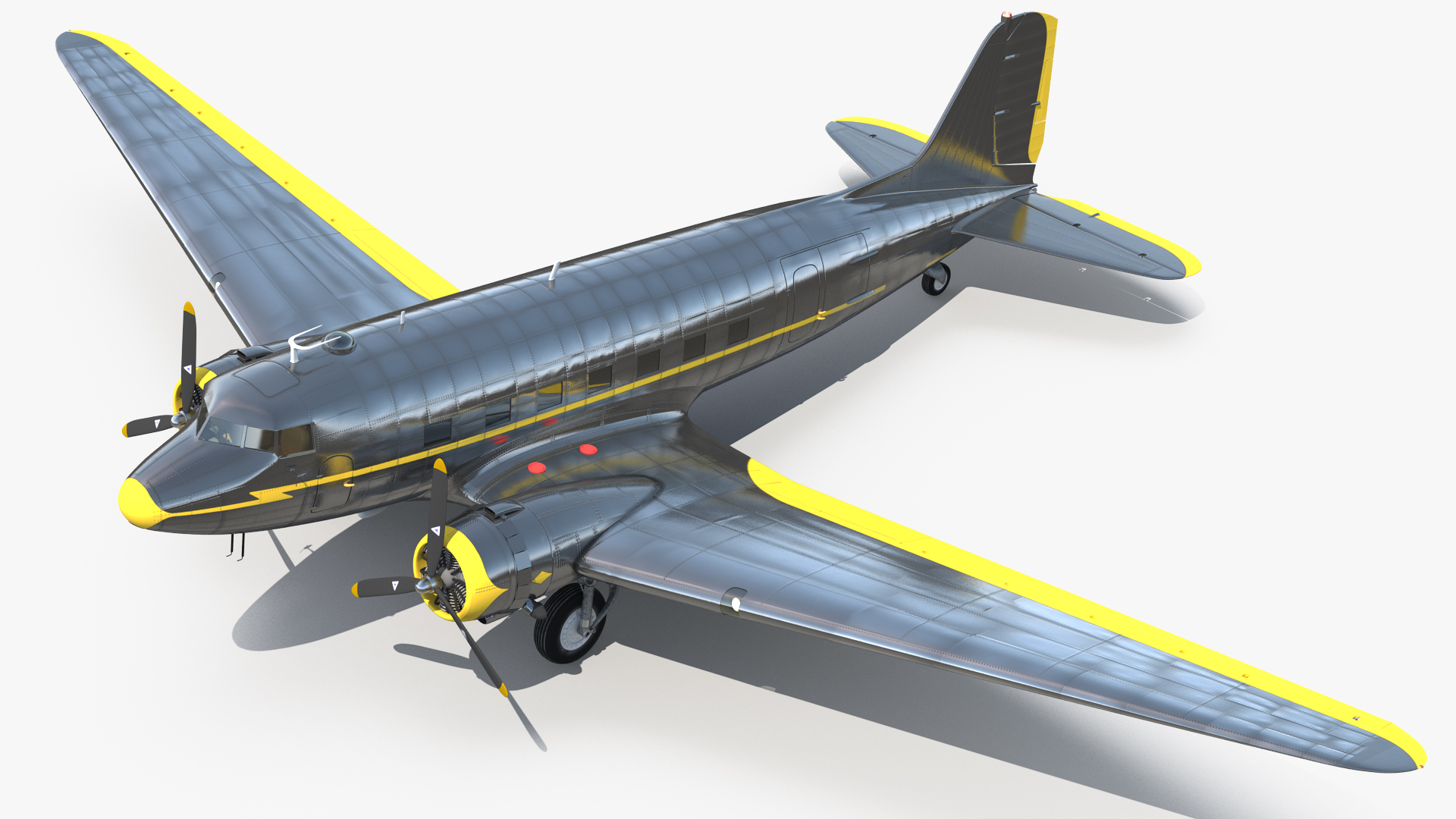 3D Vintage Airliner Generic Rigged