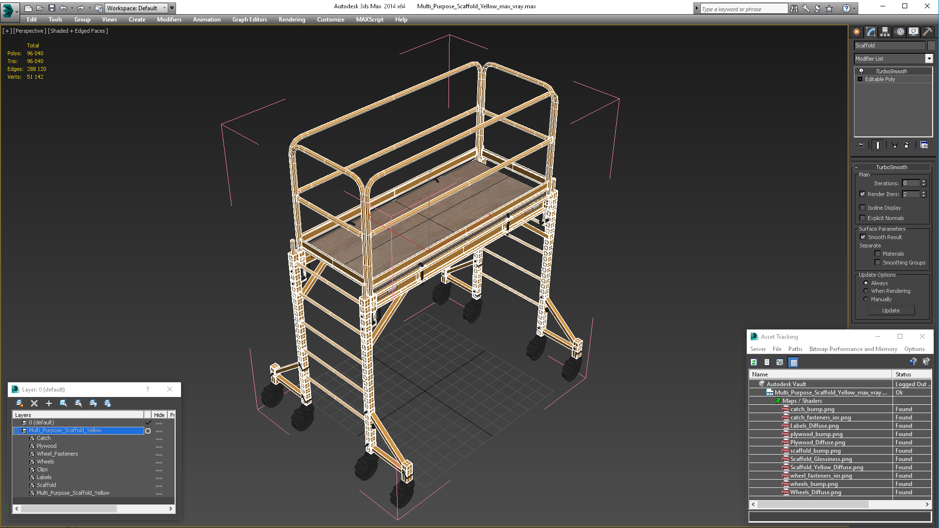 Multi Purpose Scaffold Yellow 3D model