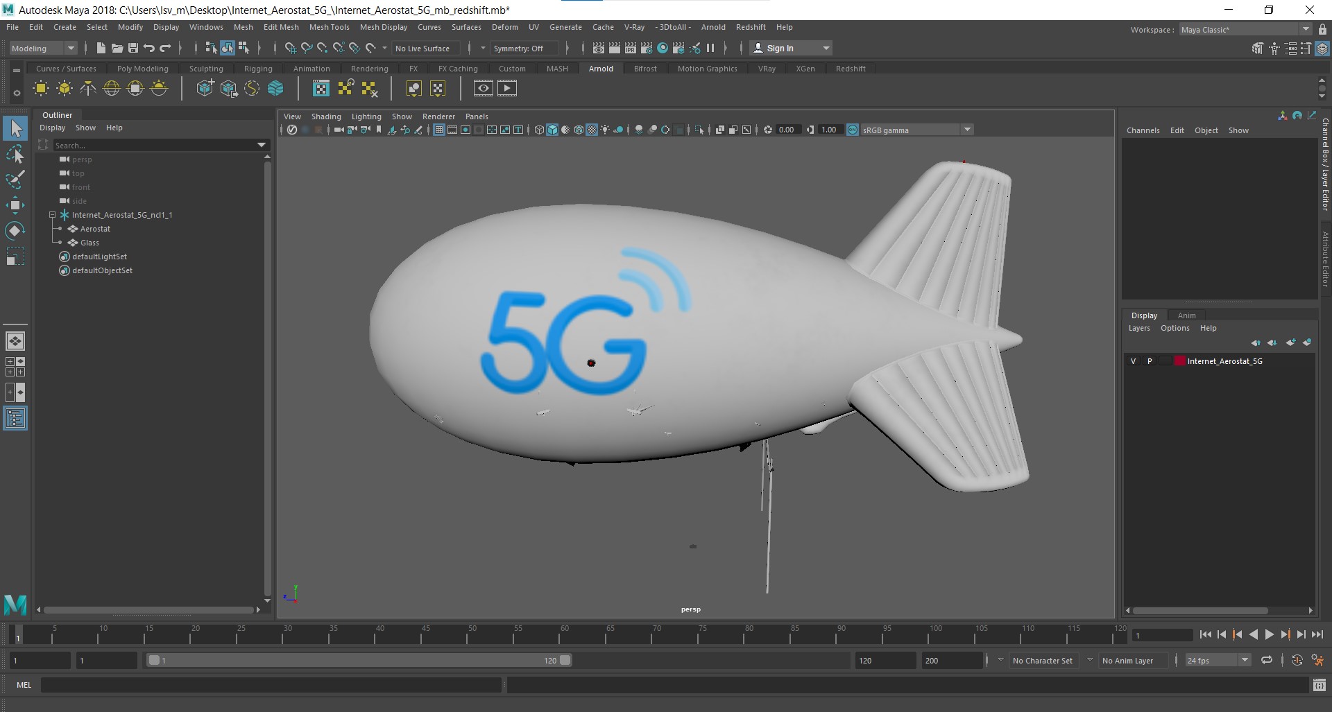 3D model Internet Aerostat 5G