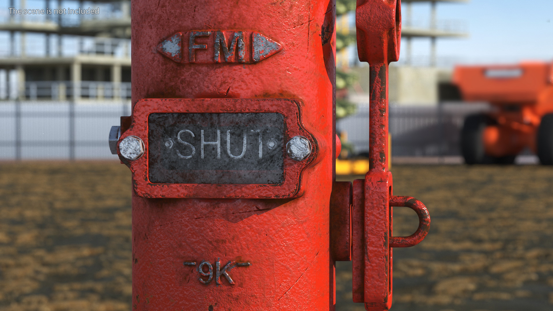 3D Old Fire Protection Underground Indicator Post