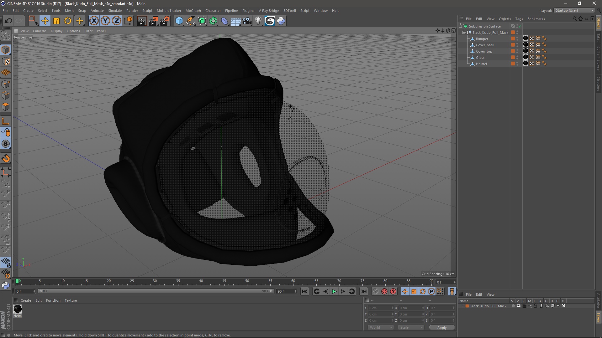 3D model Black Kudo Full Mask