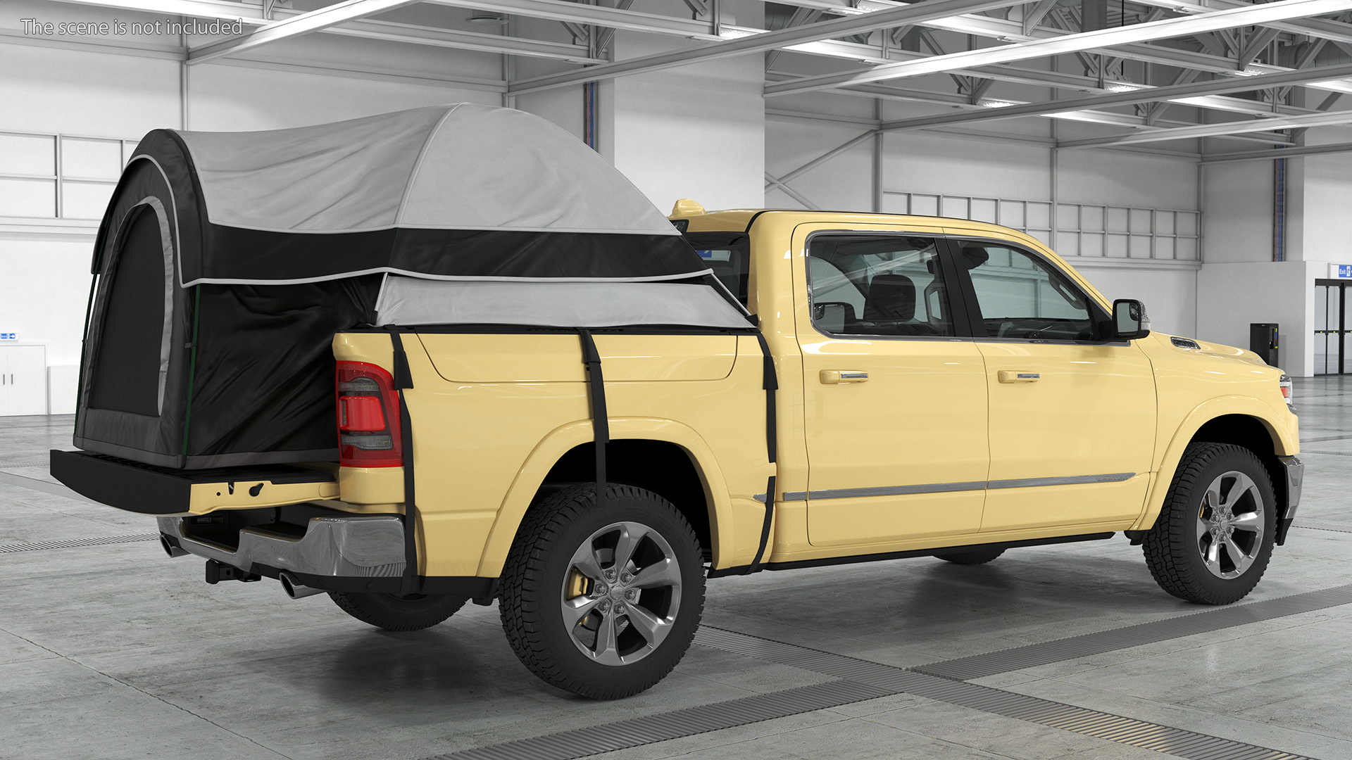 Pickup Truck Tent Grey on Pickup 3D