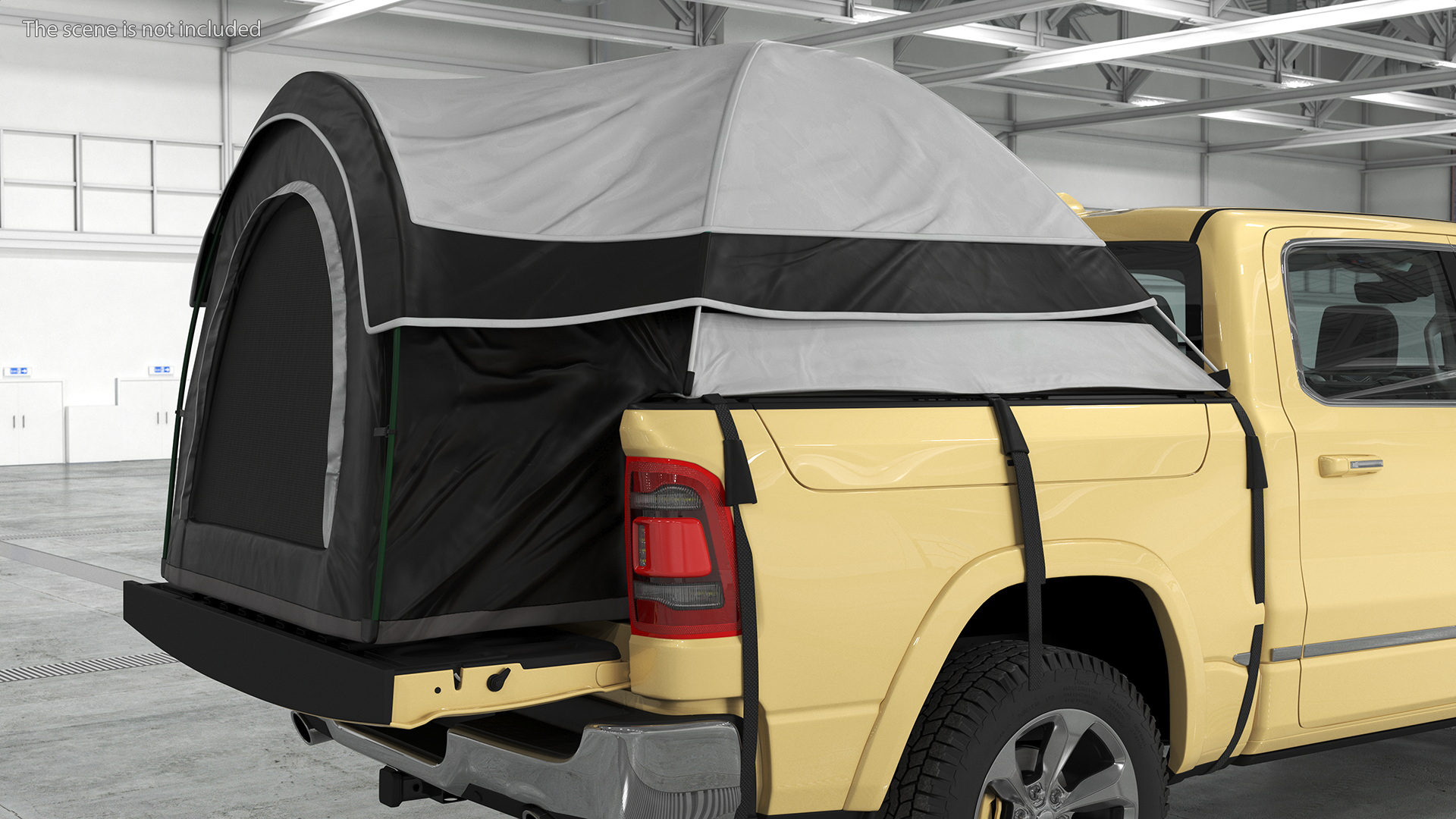 Pickup Truck Tent Grey on Pickup 3D