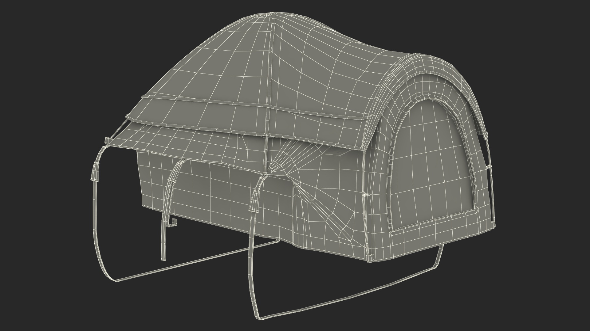 Pickup Truck Tent Grey on Pickup 3D