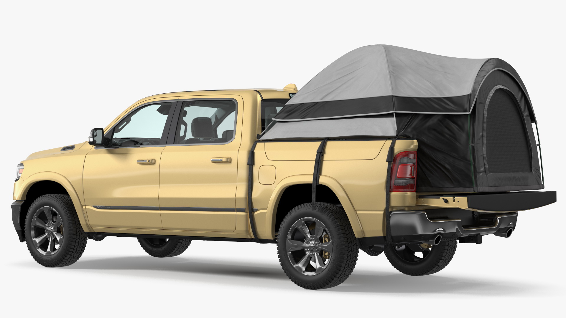 Pickup Truck Tent Grey on Pickup 3D