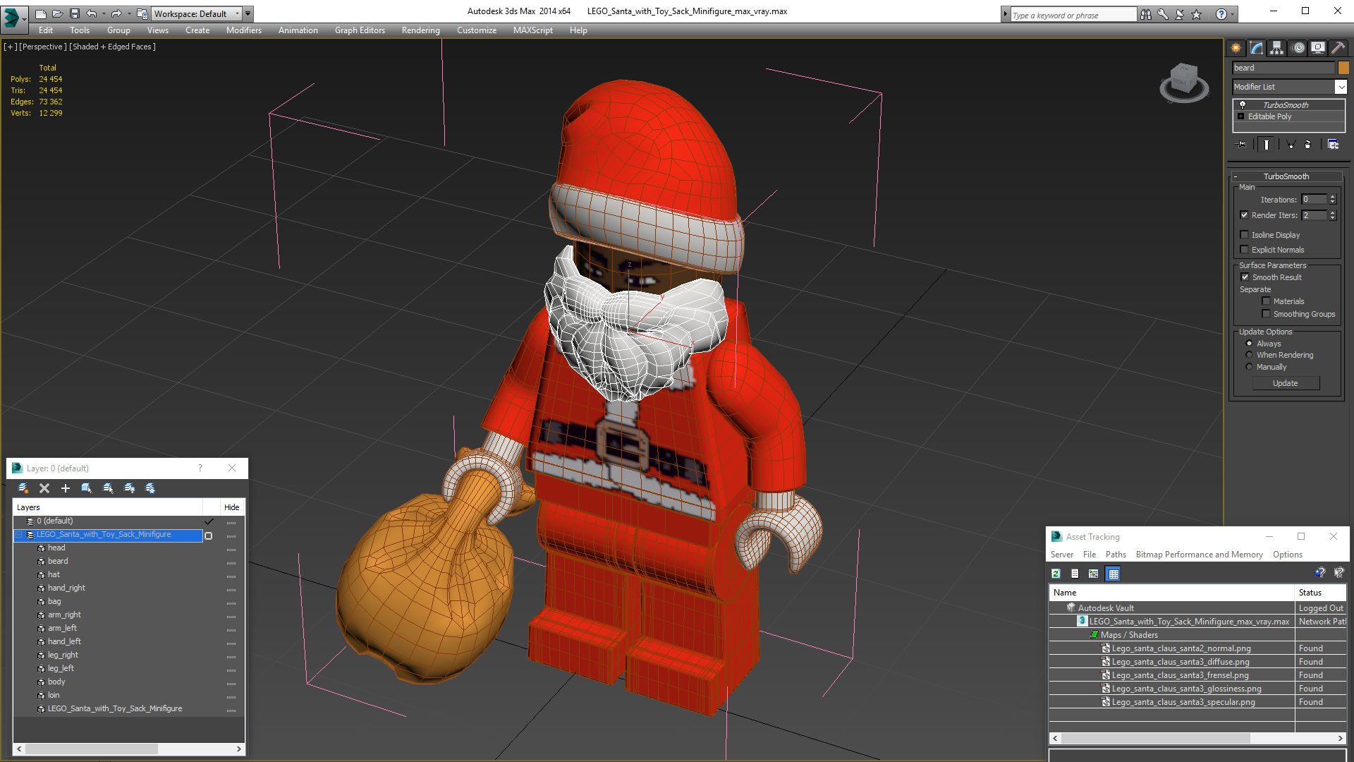 3D model LEGO Santa with Toy Sack Minifigure