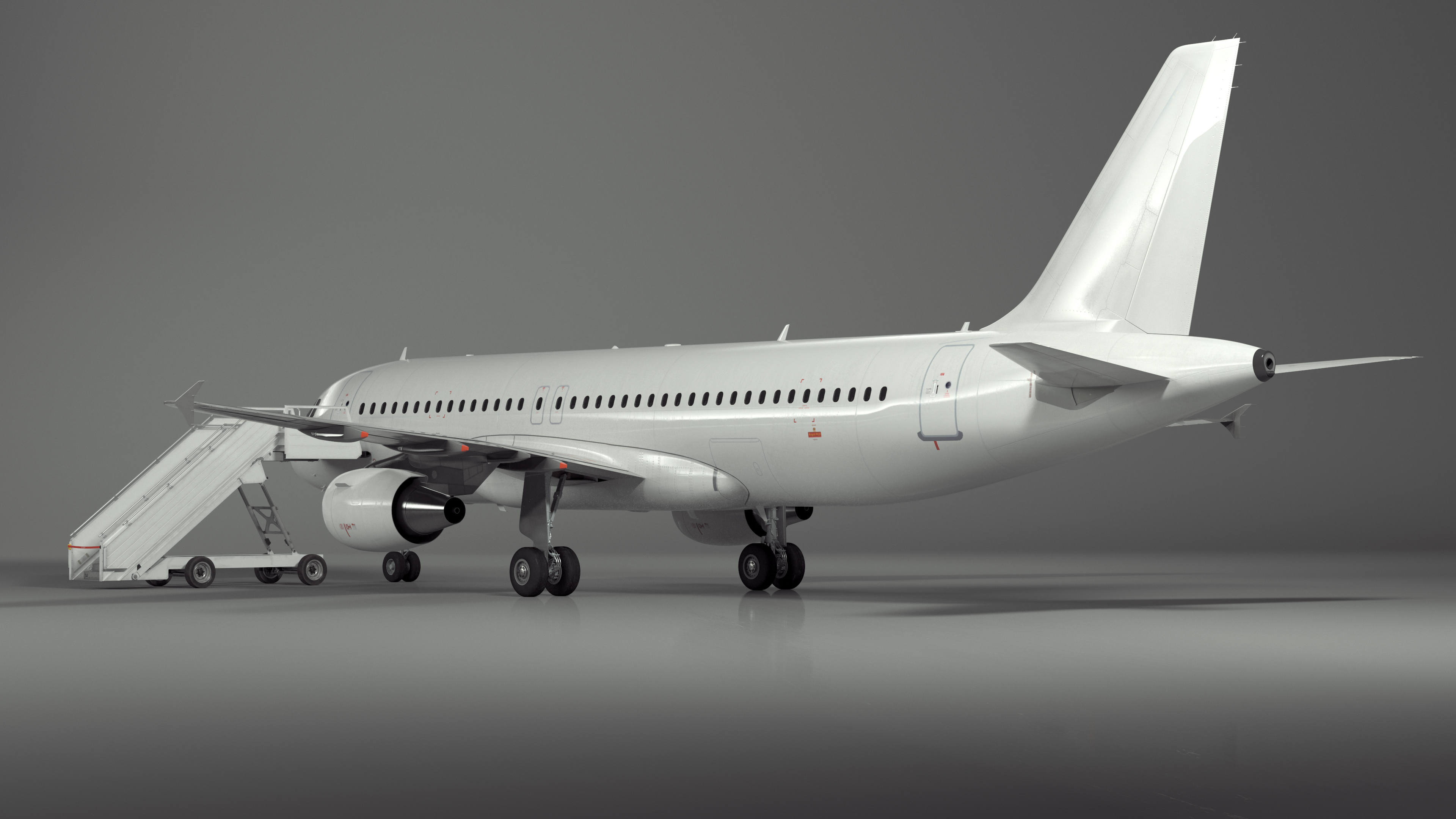 3D Airbus Plane with Passenger Steps model