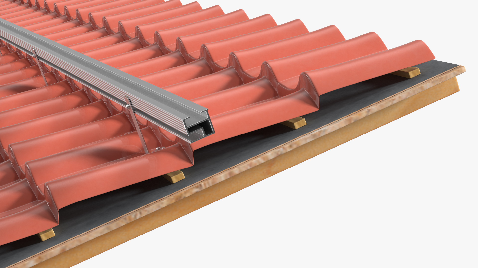 3D model Metal Roofing with Solar Panel