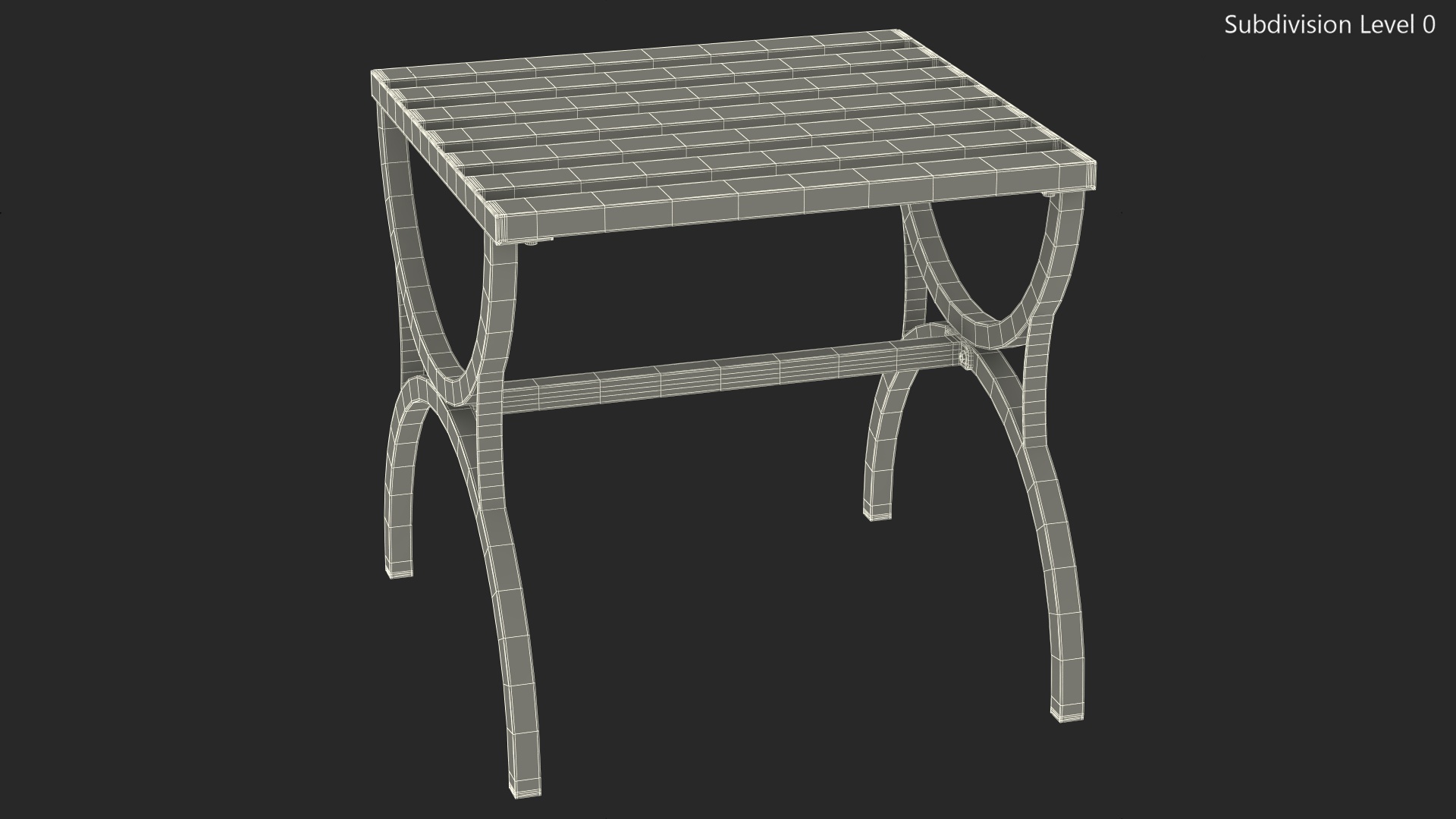 Garden Metal Side Table Brown 3D model