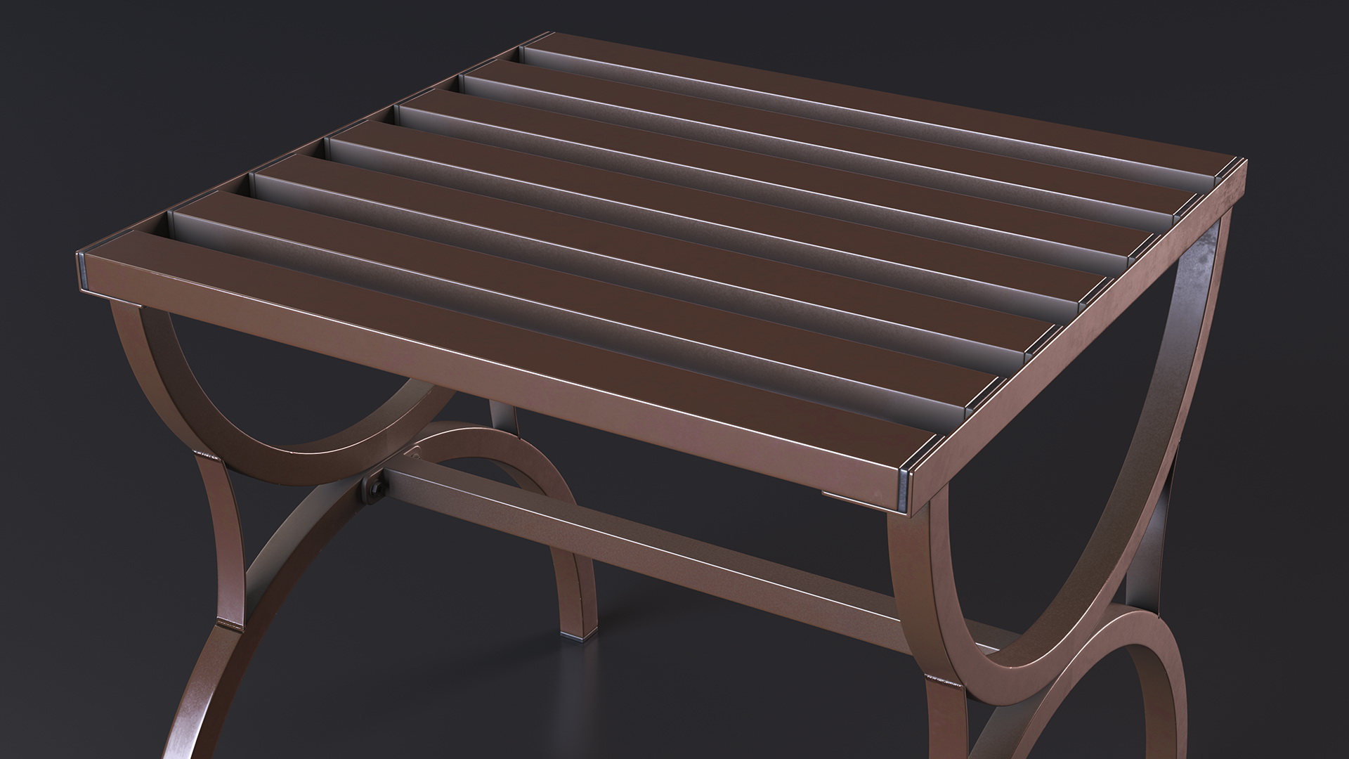 Garden Metal Side Table Brown 3D model