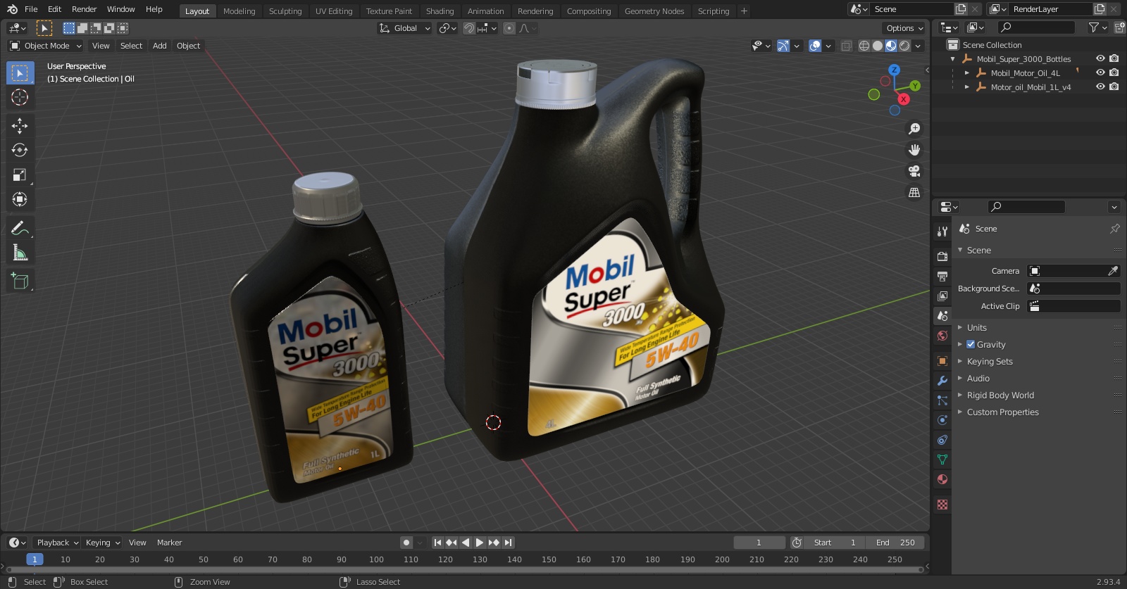 Mobil Super 3000 Bottles 3D model