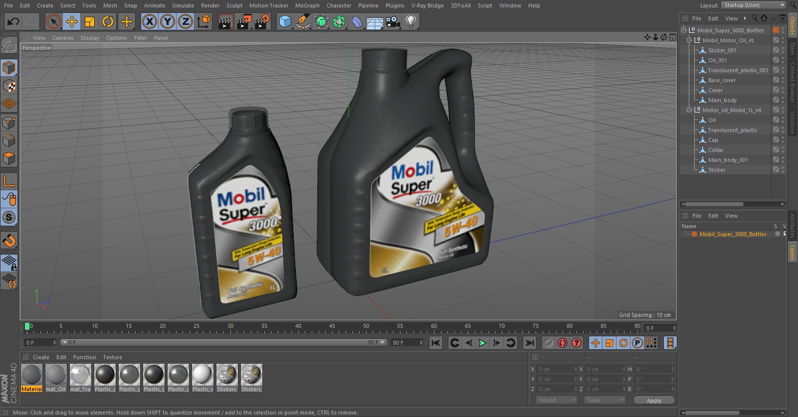 Mobil Super 3000 Bottles 3D model