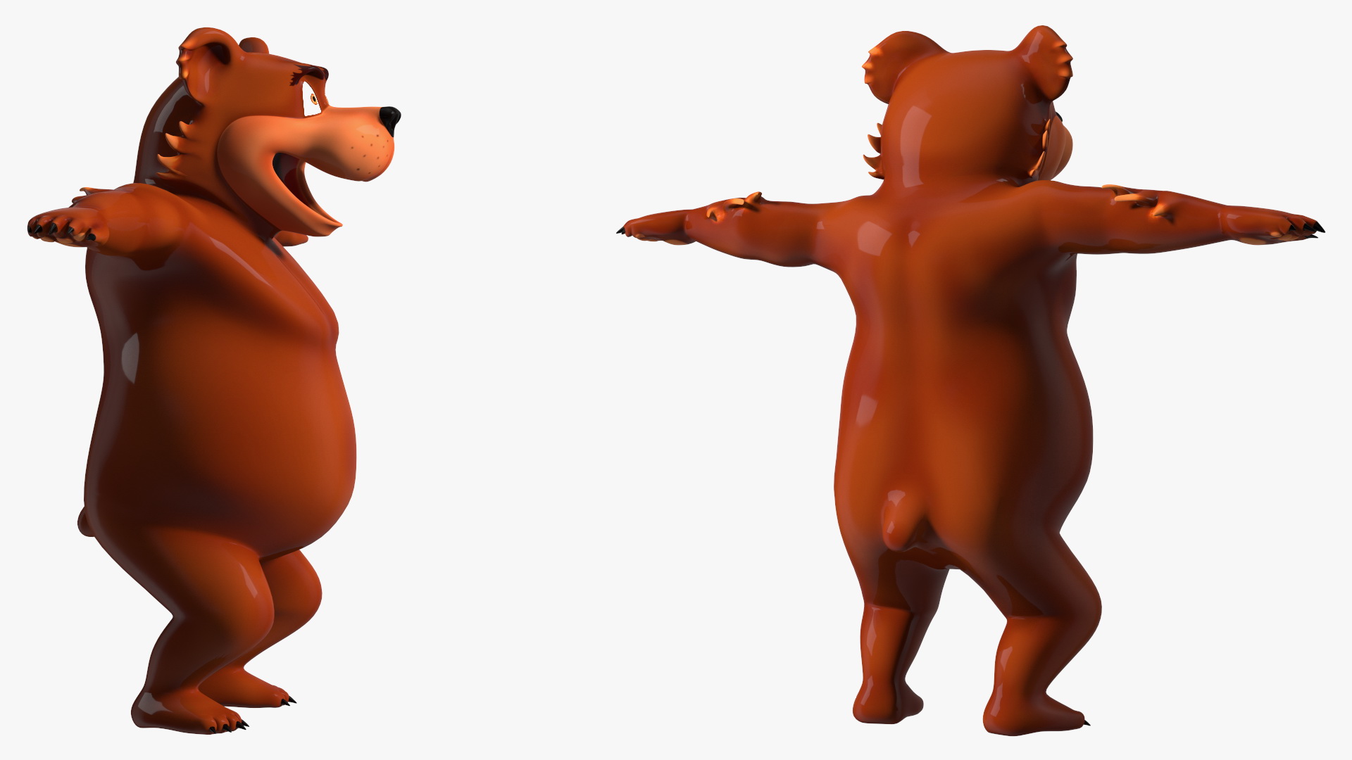 3D Funny Brown Bear