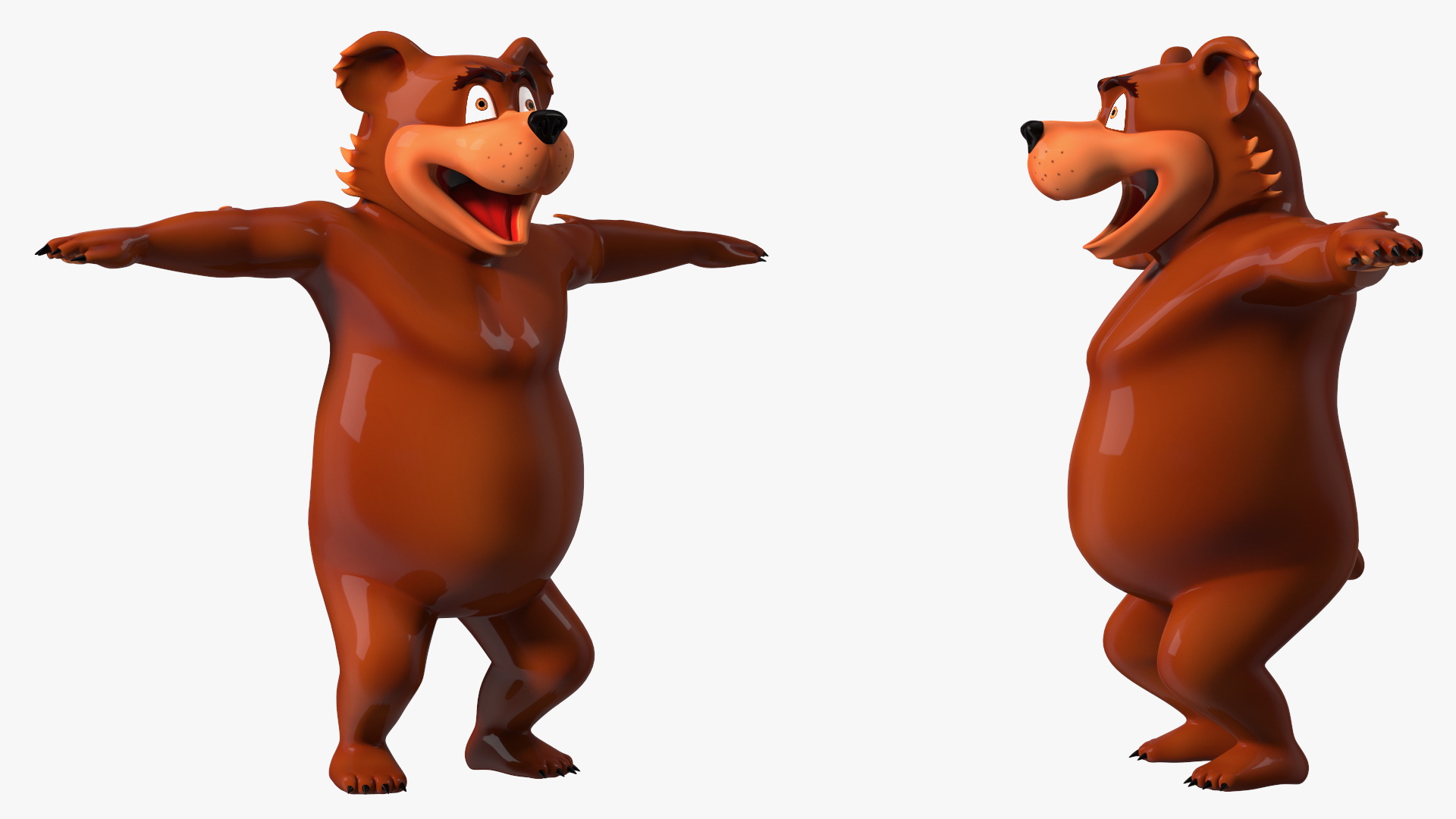 3D Funny Brown Bear