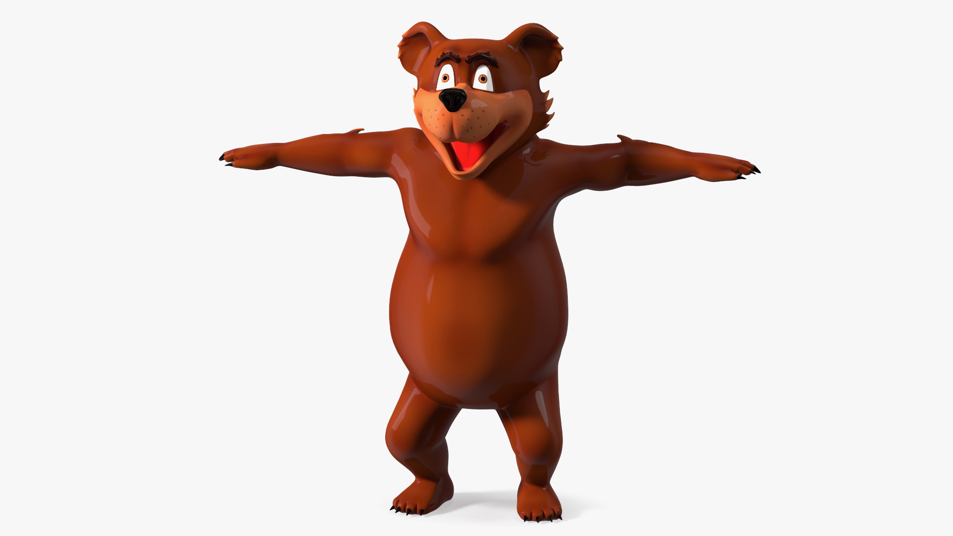 3D Funny Brown Bear