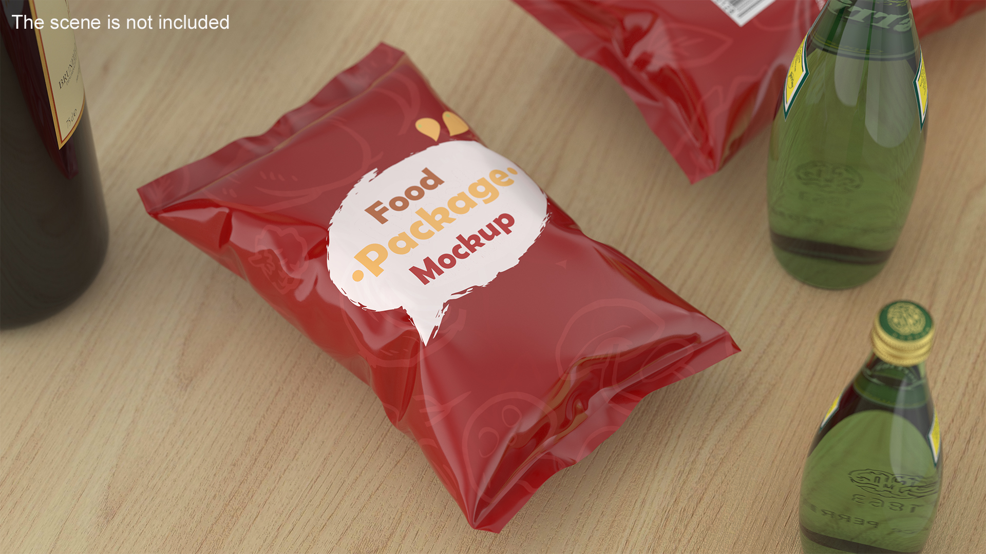 3D Mockup Food Package Red model