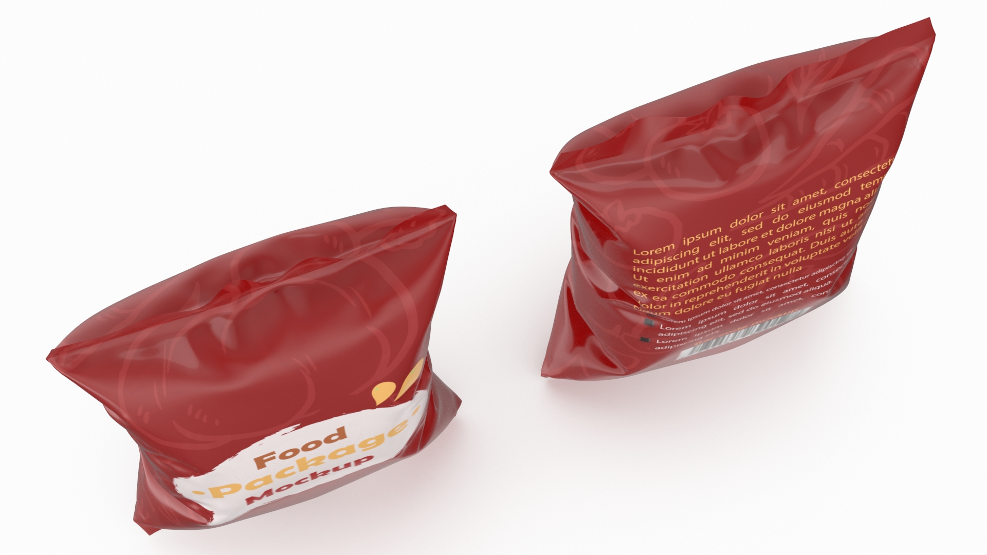 3D Mockup Food Package Red model