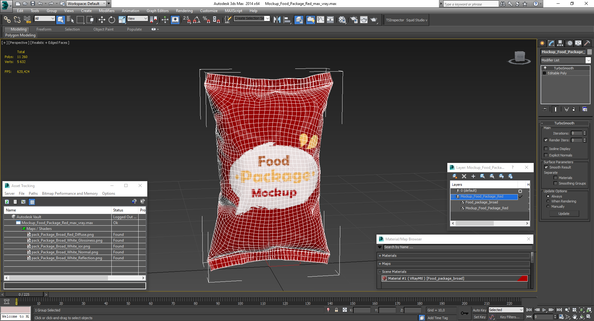 3D Mockup Food Package Red model