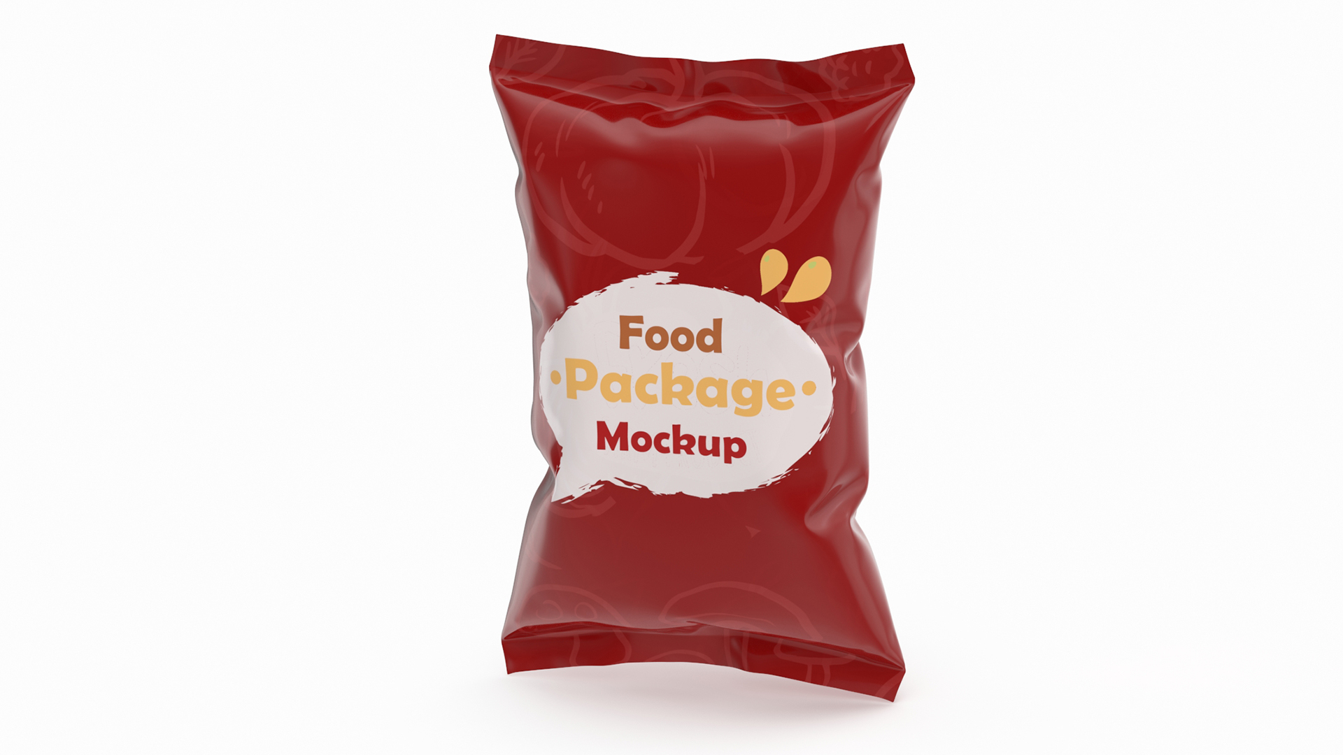 3D Mockup Food Package Red model