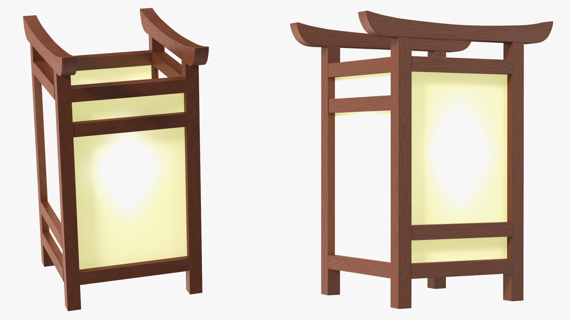 Shoji Lantern Small Glow 3D model