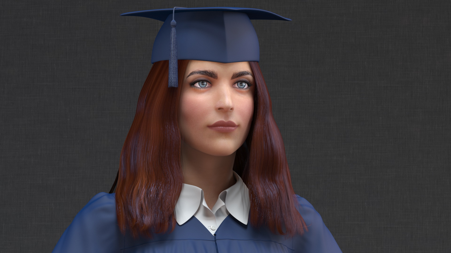 3D model Female Graduate Student T Pose