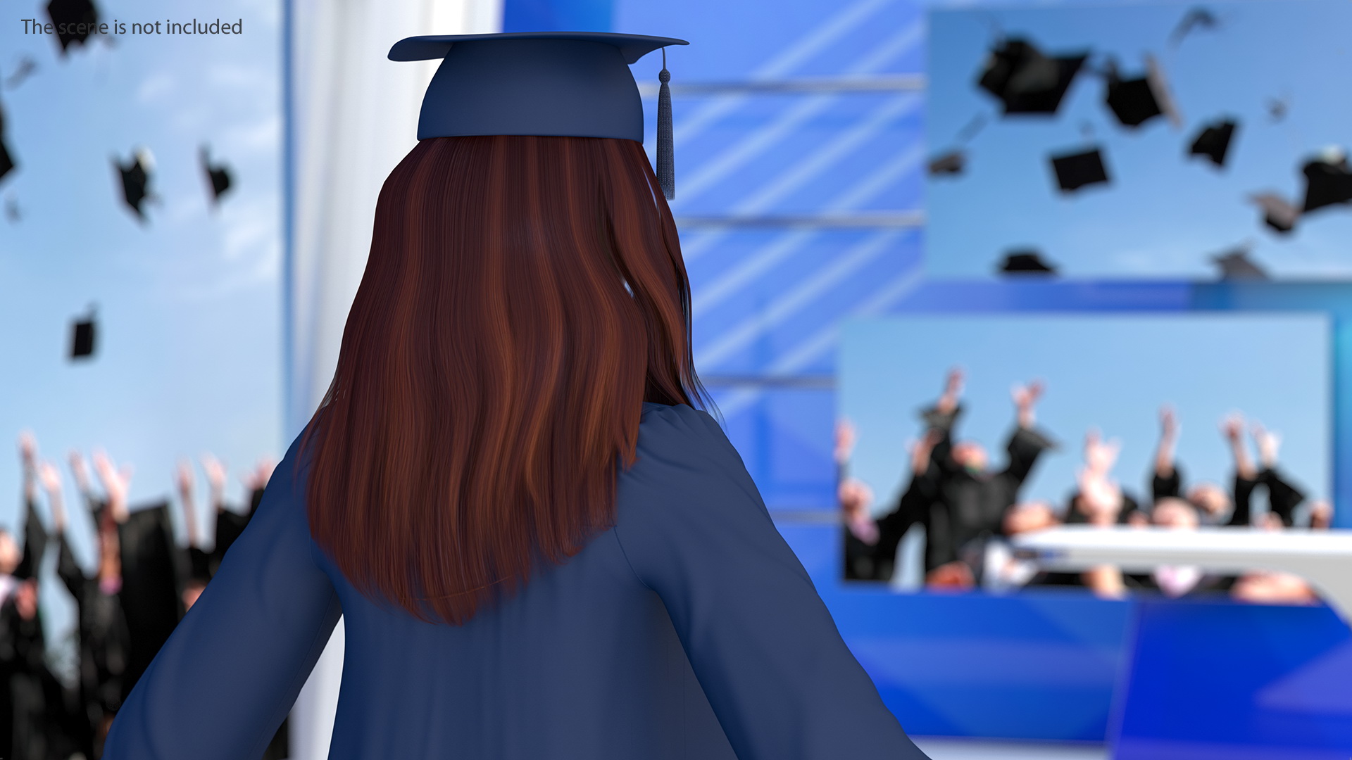 3D model Female Graduate Student T Pose